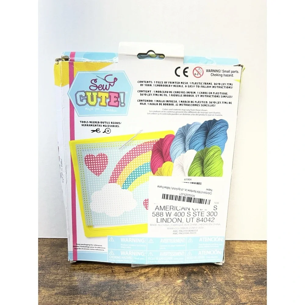 DIY Sew Cute‎ Rainbow Heart Kids Beginner Needlepoint Kit with Frame Craft